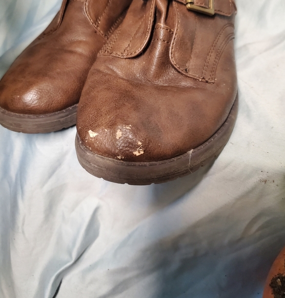 Brown Strappy Ankle Boots - Picture 3 of 4